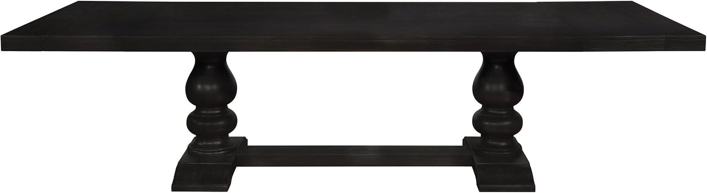 Extendable Antique Noir Dining Table – Elegant Expandable Table for Family & Entertaining