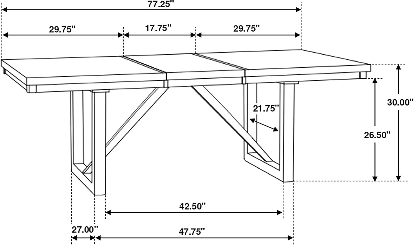 Natural Wood Extension Dining Table – Expandable Farmhouse Table for Family & Entertaining
