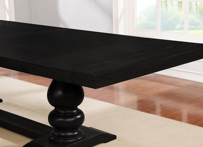 Extendable Antique Noir Dining Table – Elegant Expandable Table for Family & Entertaining
