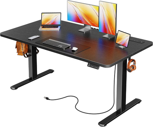 Electric Standing Desk with Power Outlets & USB-C – Height Adjustable Sit-Stand Computer Desk