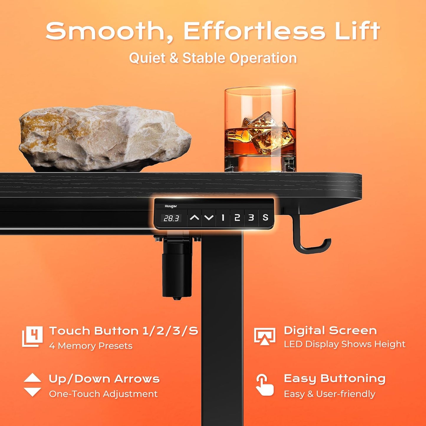 Electric Standing Desk with Power Outlets & USB-C – Height Adjustable Sit-Stand Computer Desk