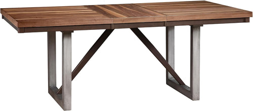 Natural Wood Extension Dining Table – Expandable Farmhouse Table for Family & Entertaining