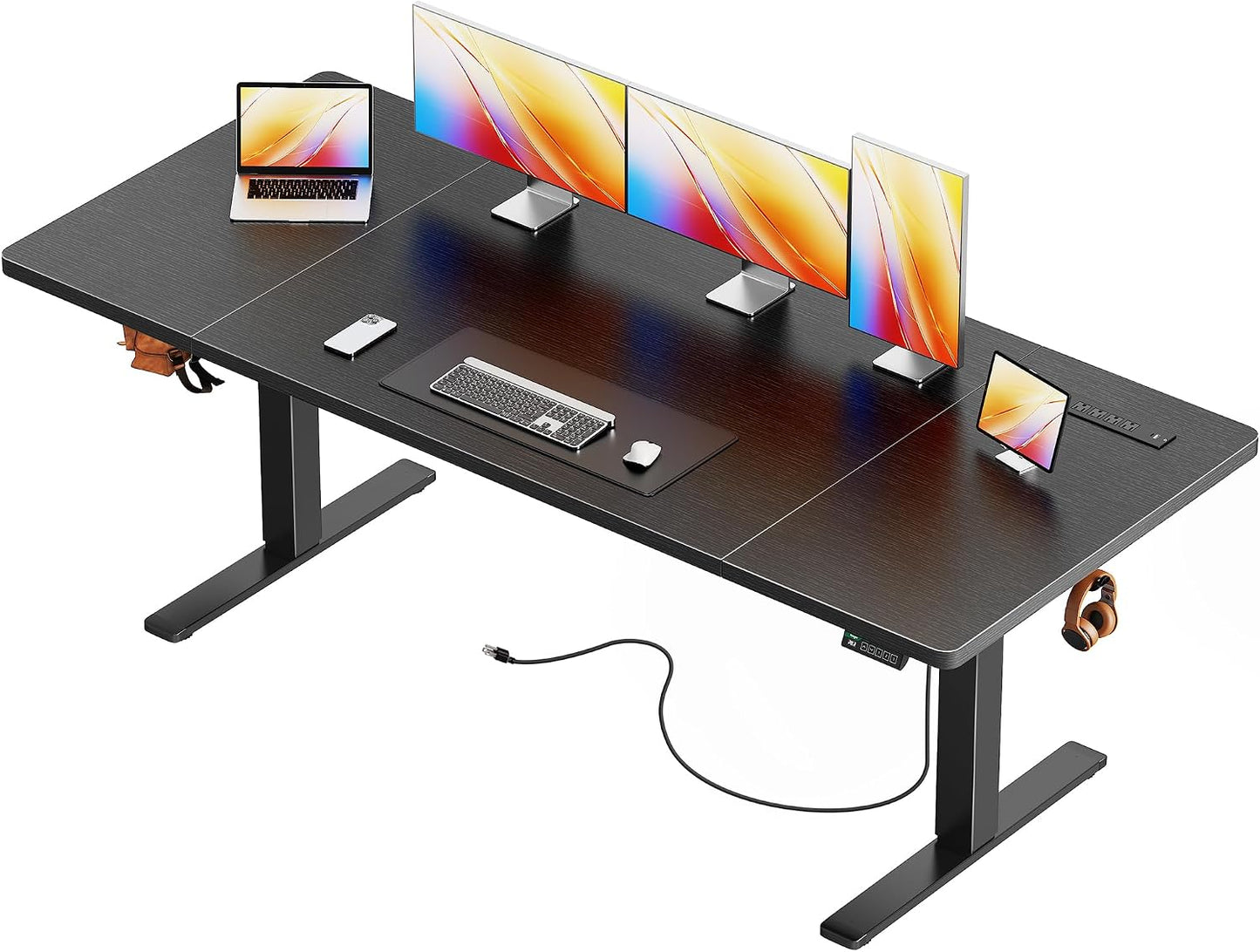 71" Electric Standing Desk – Height Adjustable Sit-Stand Computer Desk with Power & USB-C