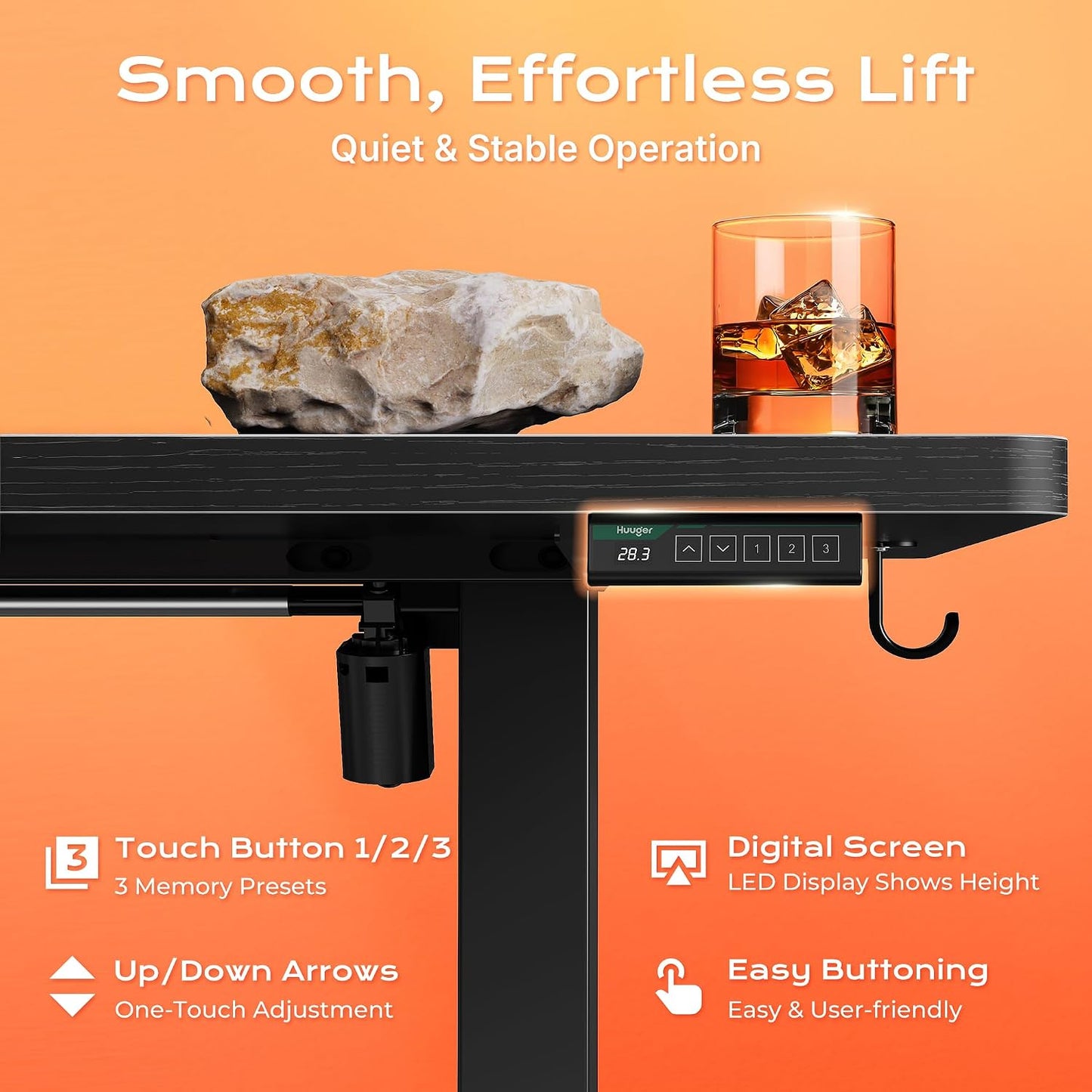 71" Electric Standing Desk – Height Adjustable Sit-Stand Computer Desk with Power & USB-C