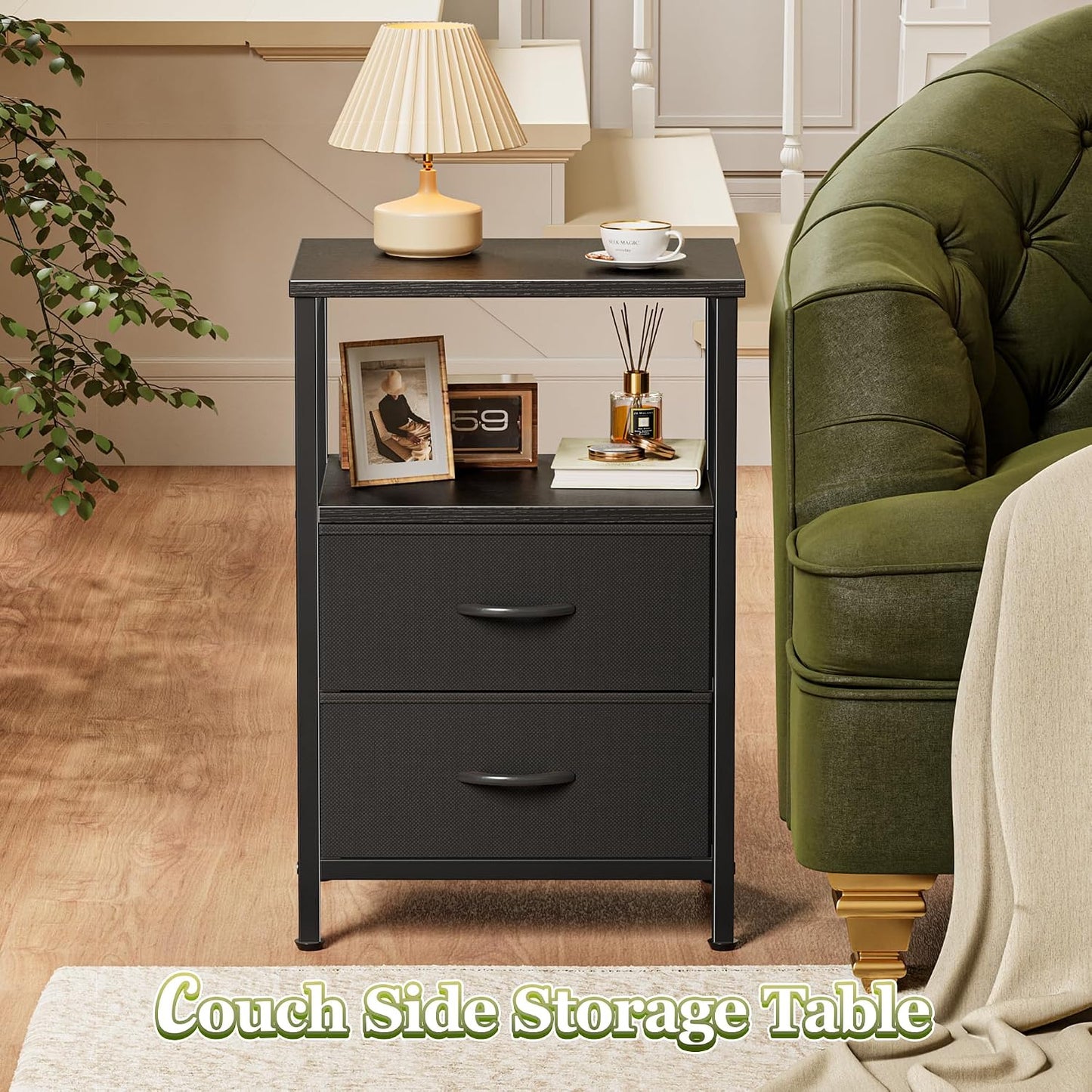 Modern Wooden Nightstand with Drawers – Stylish Bedside Storage Cabinet for Bedroom