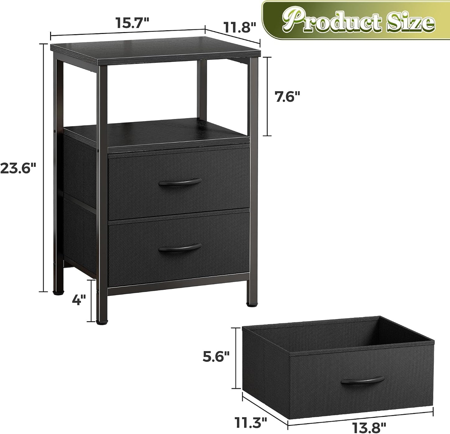 Modern Wooden Nightstand with Drawers – Stylish Bedside Storage Cabinet for Bedroom