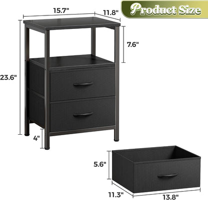 Modern Wooden Nightstand with Drawers – Stylish Bedside Storage Cabinet for Bedroom