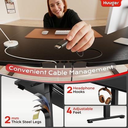 71" Electric Standing Desk – Height Adjustable Sit-Stand Computer Desk with Power & USB-C