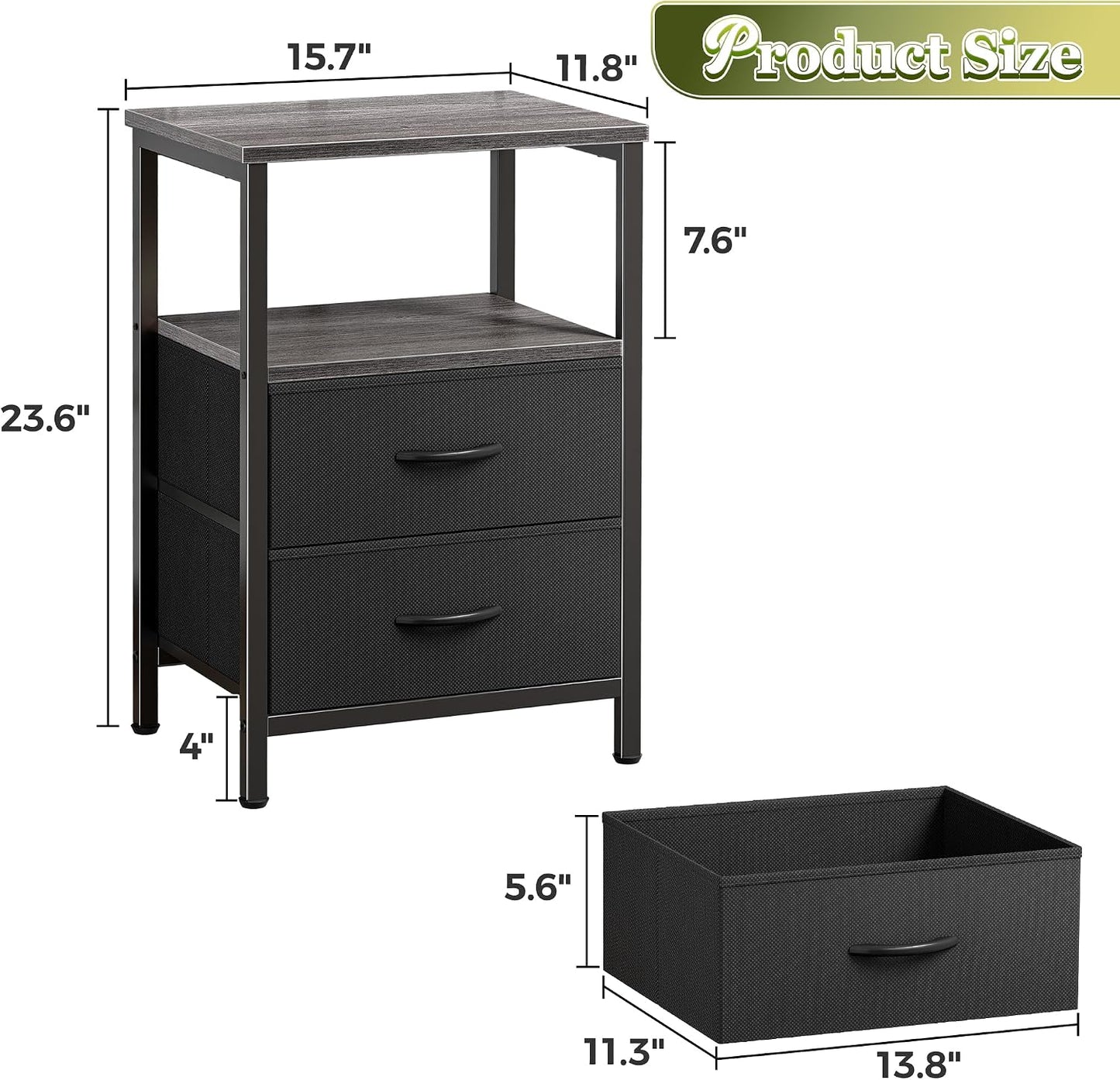 Modern Wooden Nightstand with Drawers – Stylish Bedside Storage Cabinet for Bedroom