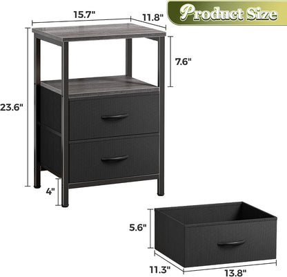 Modern Wooden Nightstand with Drawers – Stylish Bedside Storage Cabinet for Bedroom