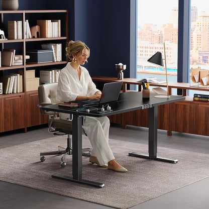 Electric Standing Desk with Power Outlets & USB-C – Height Adjustable Sit-Stand Computer Desk