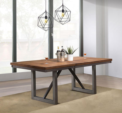 Natural Wood Extension Dining Table – Expandable Farmhouse Table for Family & Entertaining