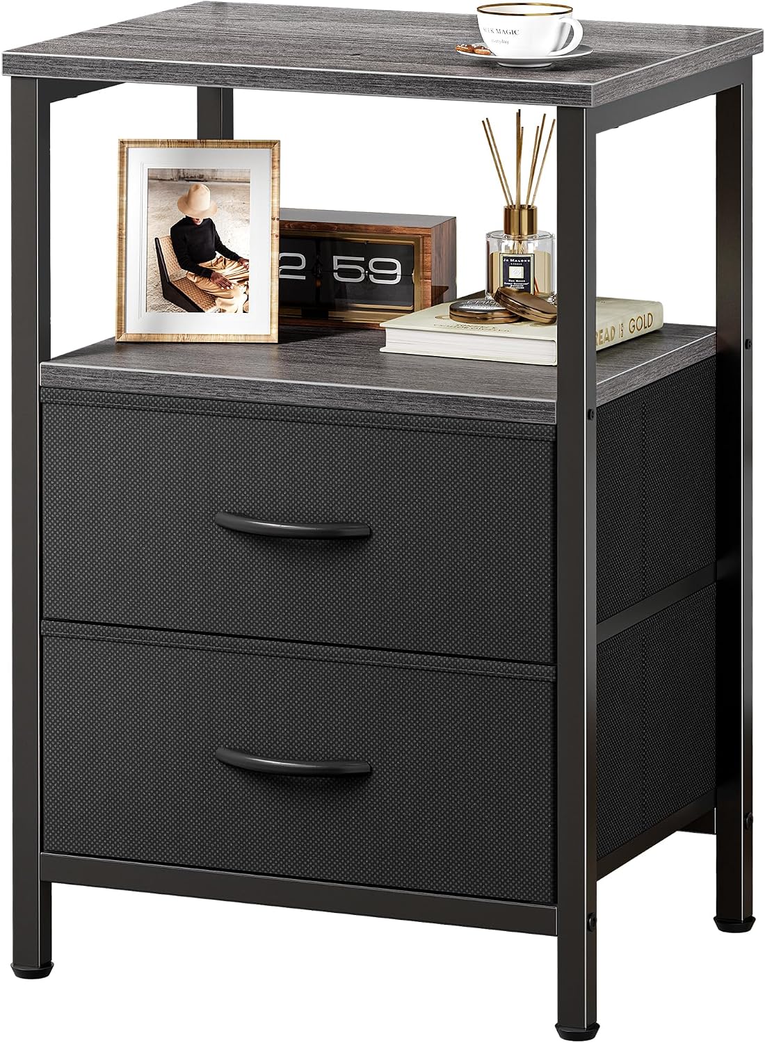 Modern Wooden Nightstand with Drawers – Stylish Bedside Storage Cabinet for Bedroom
