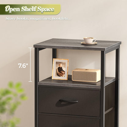 Modern Wooden Nightstand with Drawers – Stylish Bedside Storage Cabinet for Bedroom
