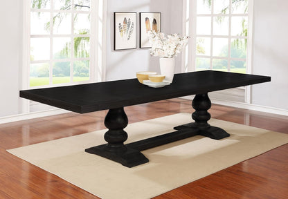 Extendable Antique Noir Dining Table – Elegant Expandable Table for Family & Entertaining
